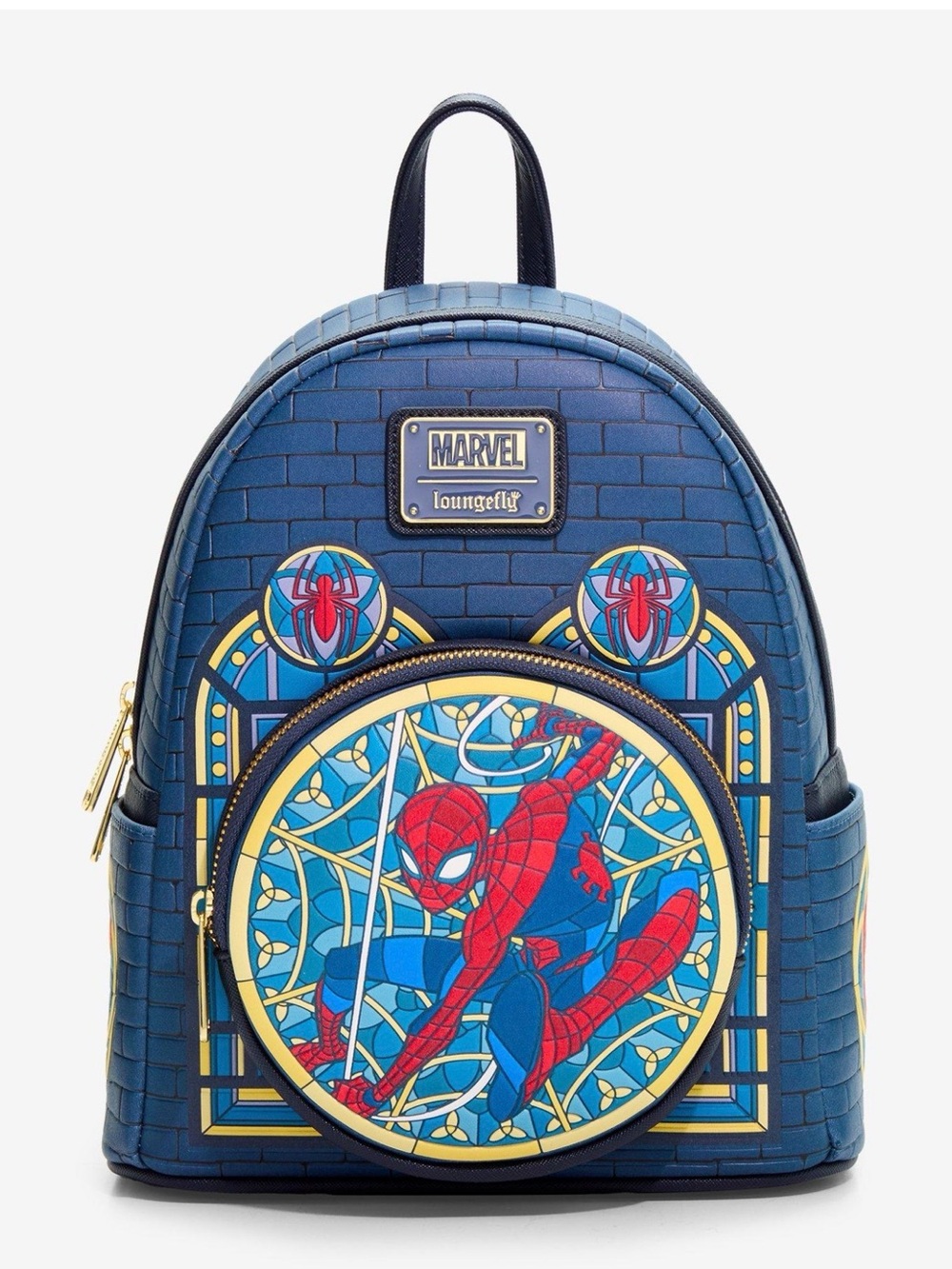 Loungefly Spider-Man Stained Glass Blue Mini Backpack
